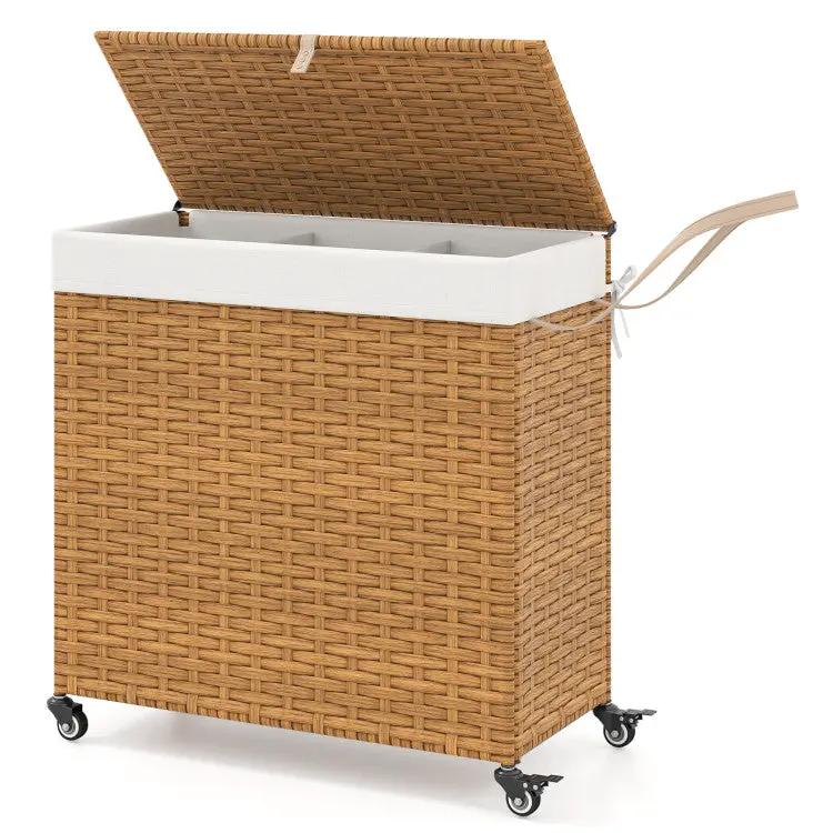 4-tier Clothes Drying Rack + Laundry Hamper with Wheels by DirectDeals