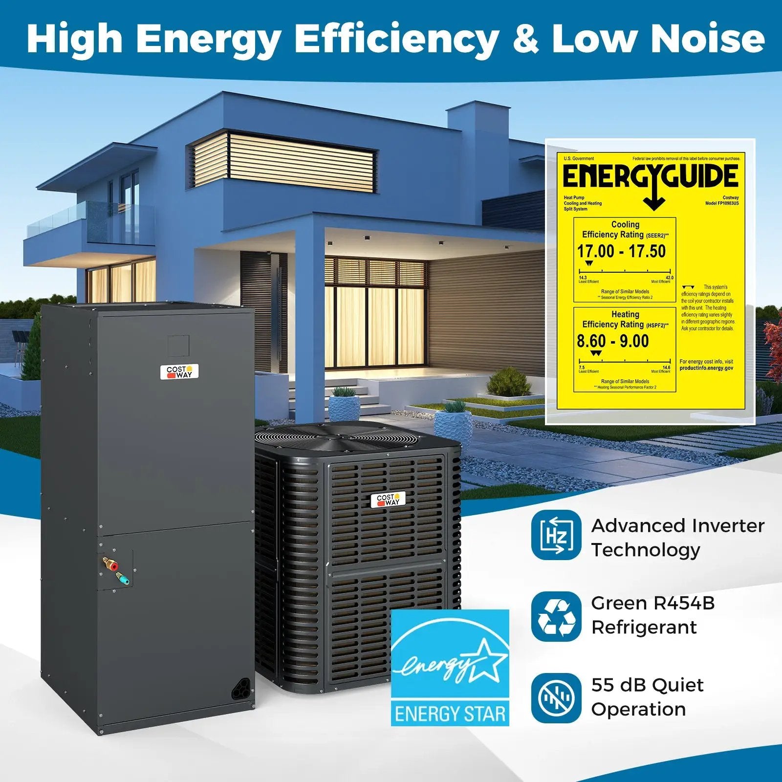 4 to 5 Ton 17-17.5 SEER2 Central Air Conditioner with Variable Speed by DirectDeals