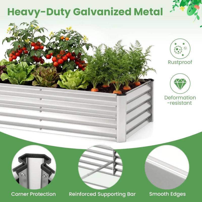 4 x 2 x 3 Feet Small Galvanized Raised Garden Bed with Greenhouse Cover by DirectDeals