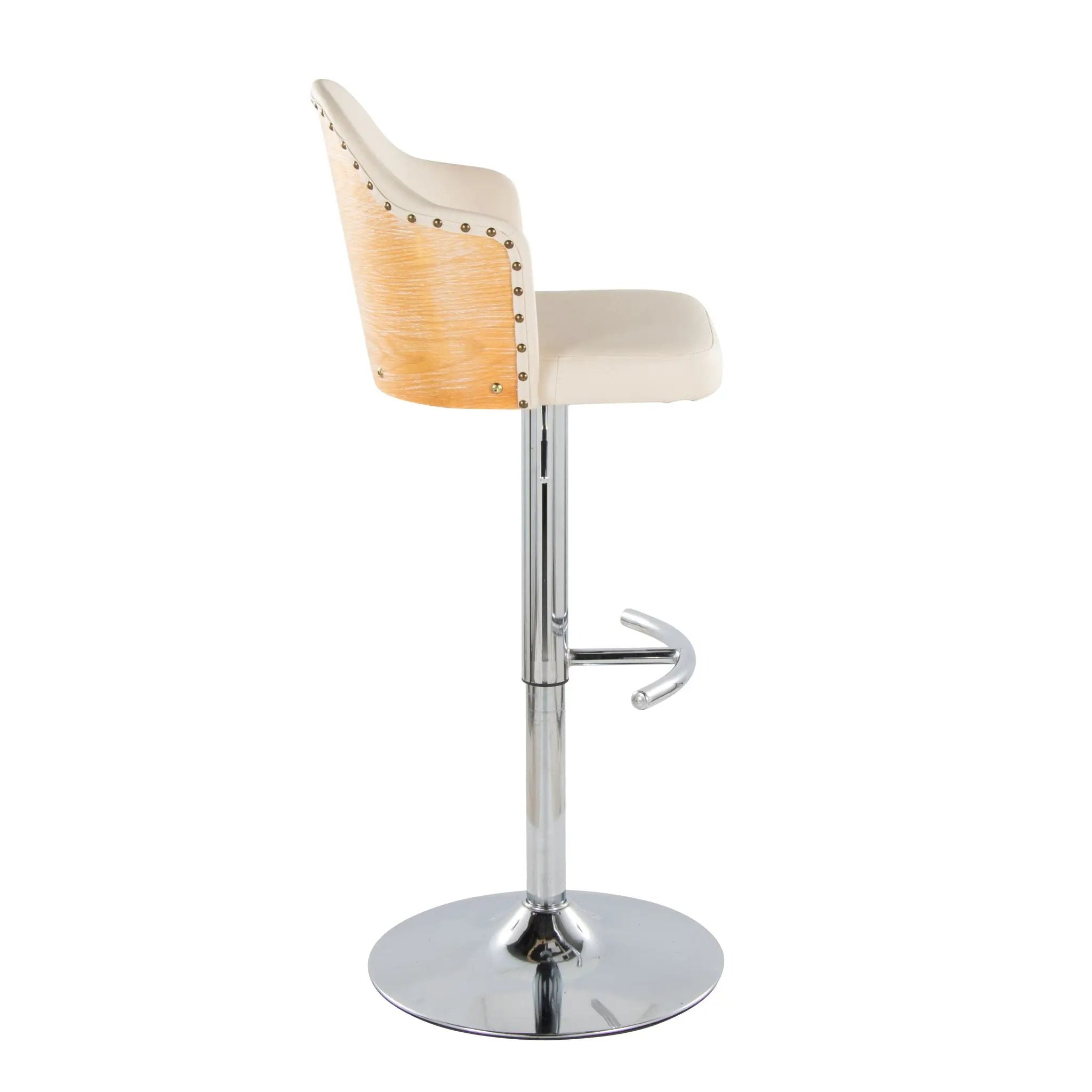 Ahoy - Contemporary Adjustable Barstool, Swivel With Rounded T Footrest (Set of 2) by Unique Piece Furniture