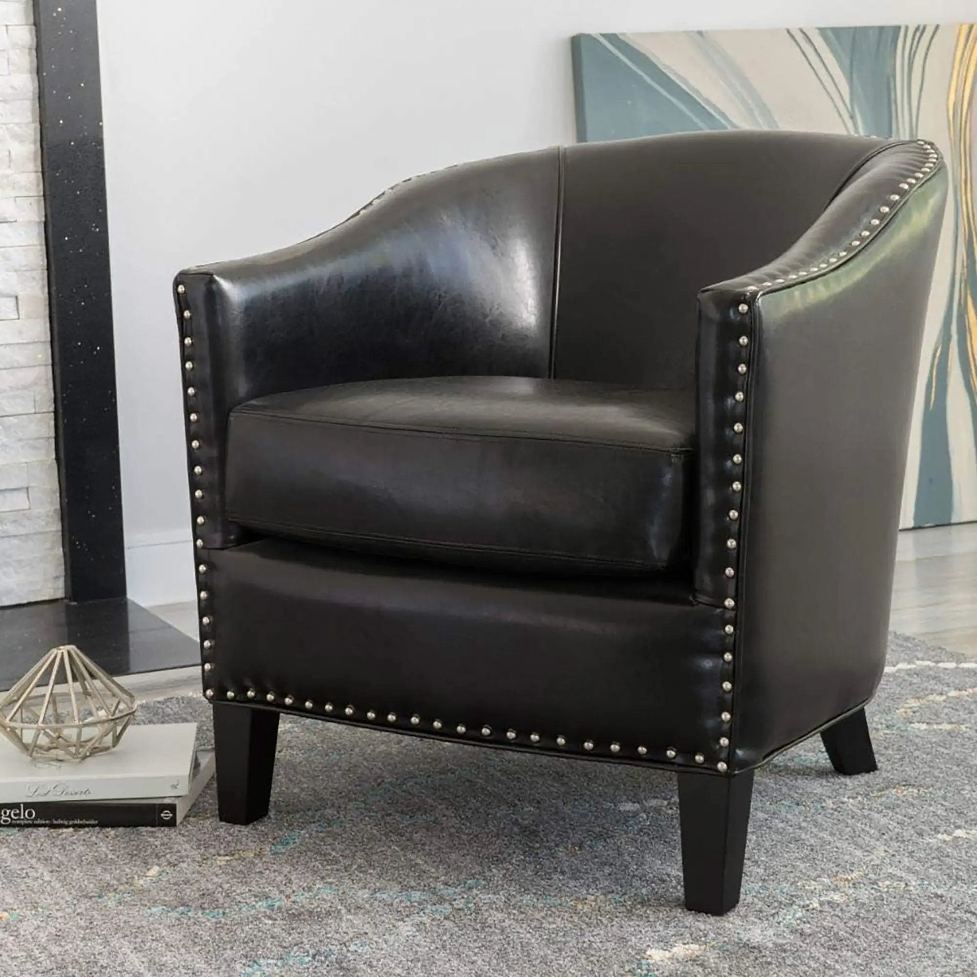 Enigmatica Upholstered Club Chair with Nailhead Trim by HouseOfZazla
