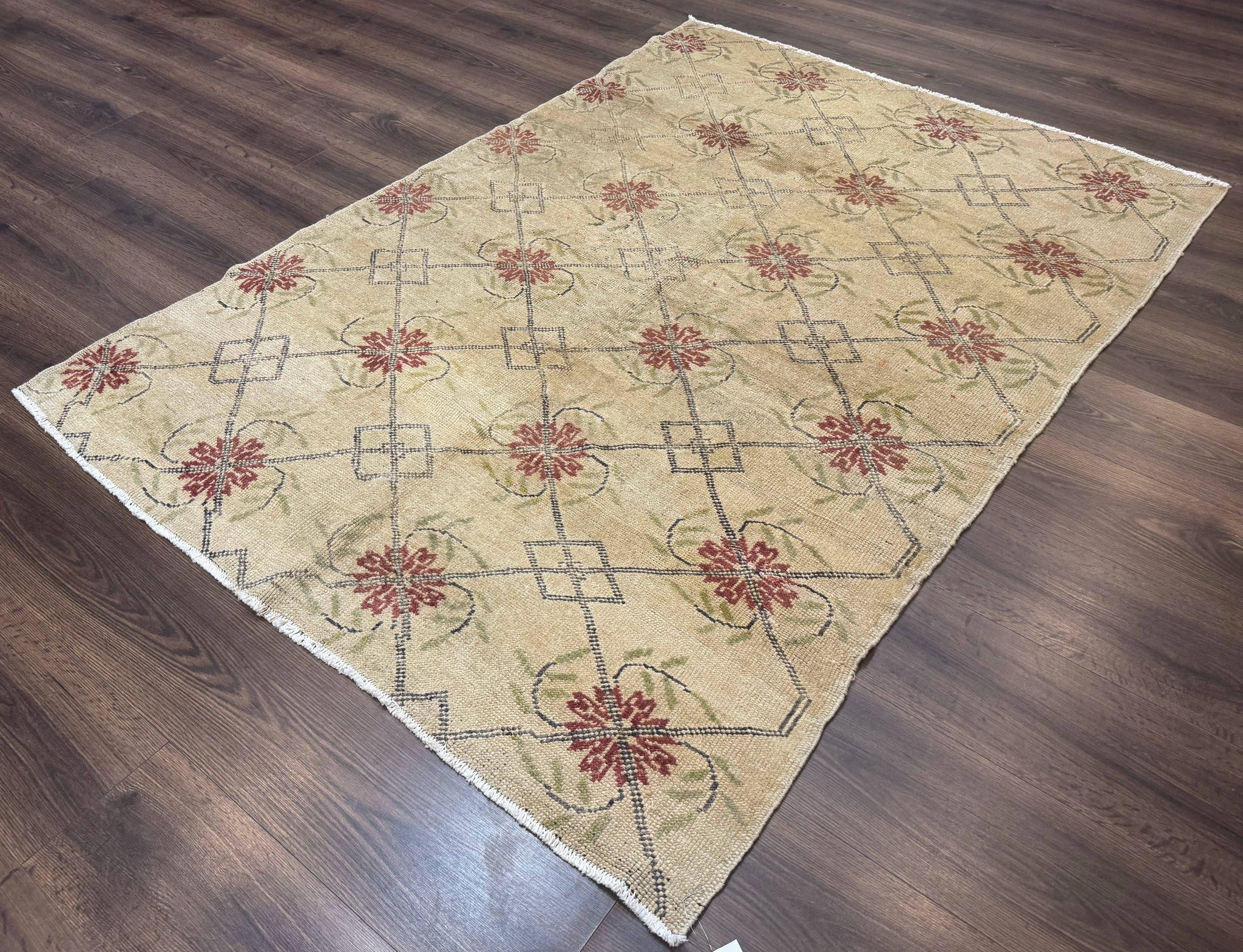 Turkish Rug 5x6, Oushak Carpet, Beige by Jewel Rugs