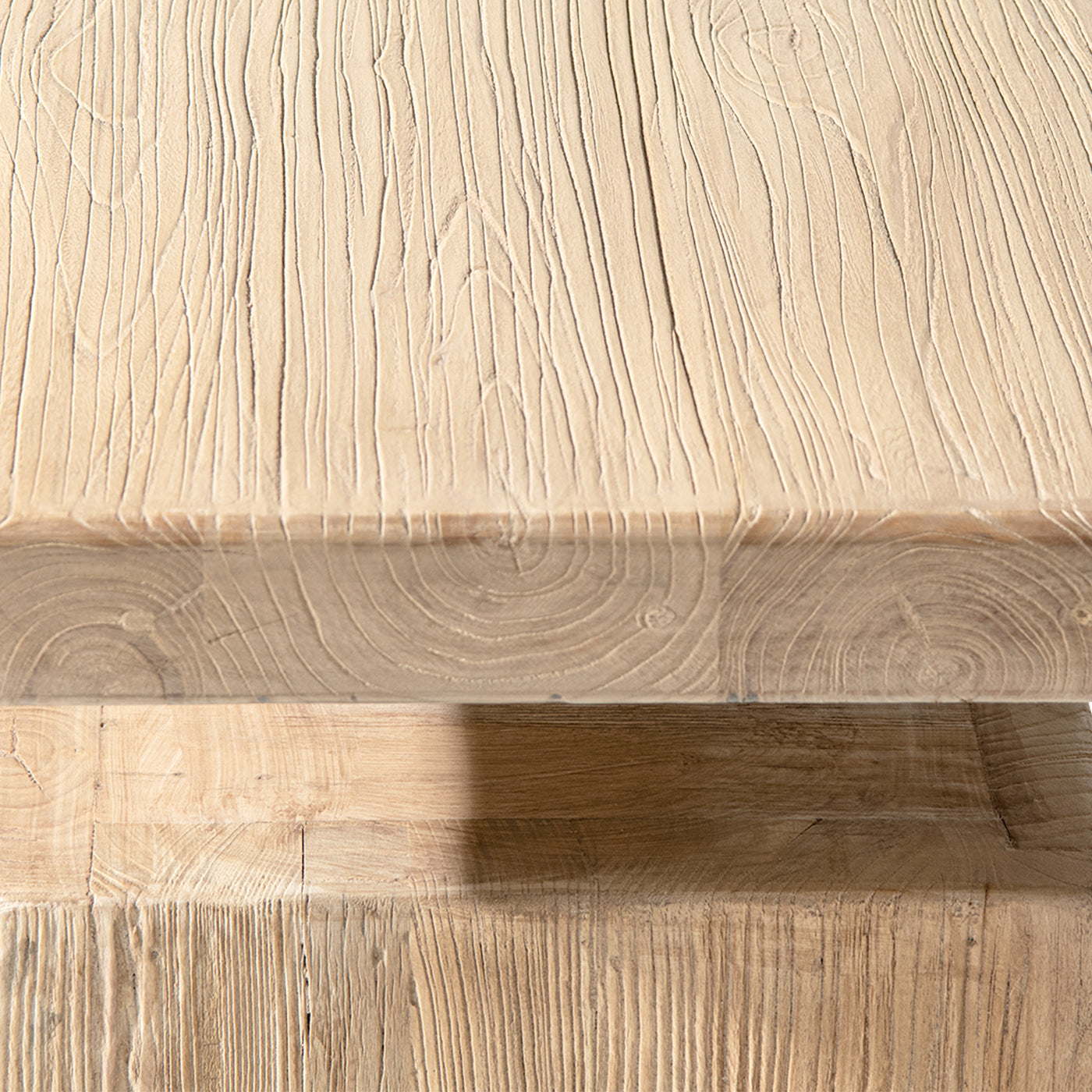 Calder 18' Solid Square Reclaimed Elm Block Plinth Side Table, Heritage Light Natural Brown by HouseOfZazla