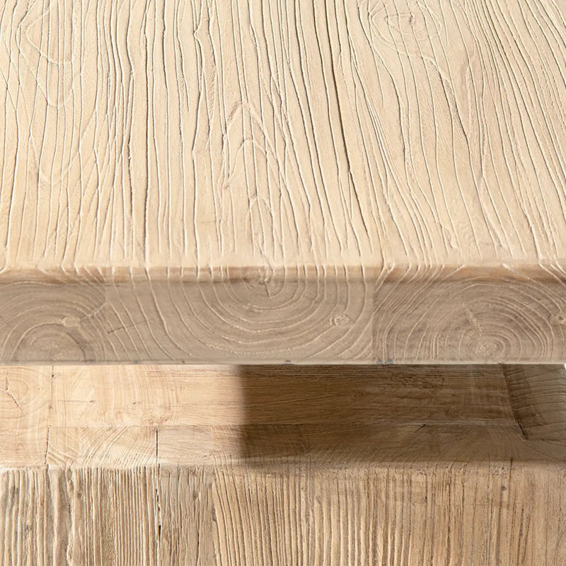 Calder 18' Solid Square Reclaimed Elm Block Plinth Side Table, Heritage Light Natural Brown by HouseOfZazla
