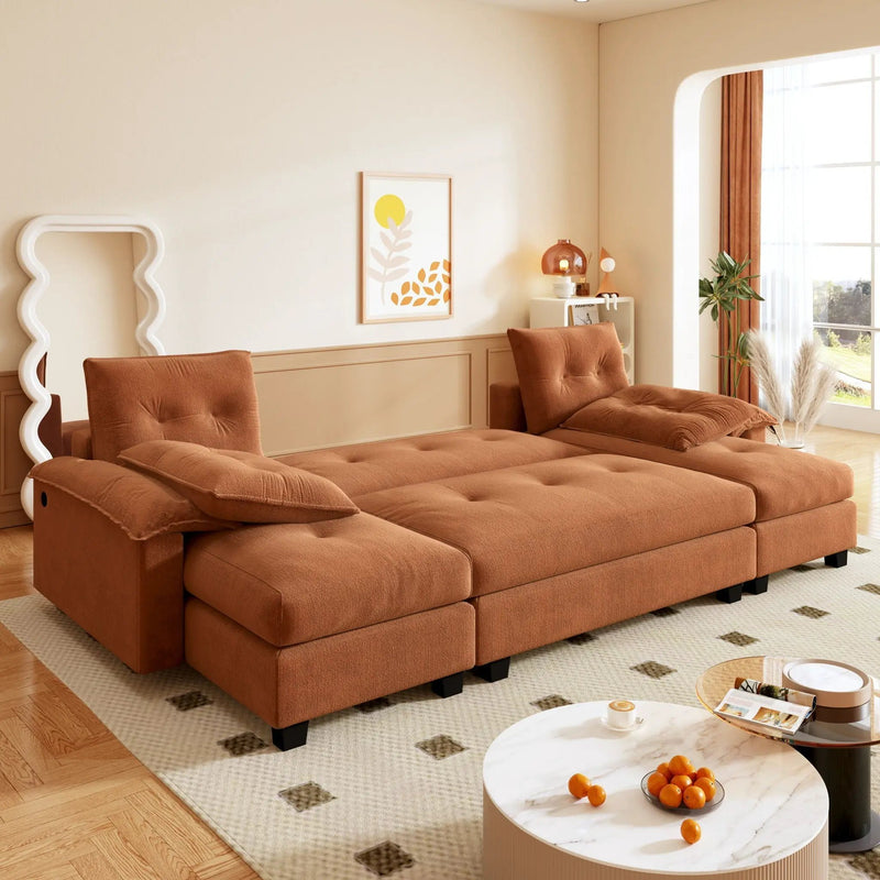 U-Shaped Sleeper Sofa With Pull Out Bed by HouseOfZazla