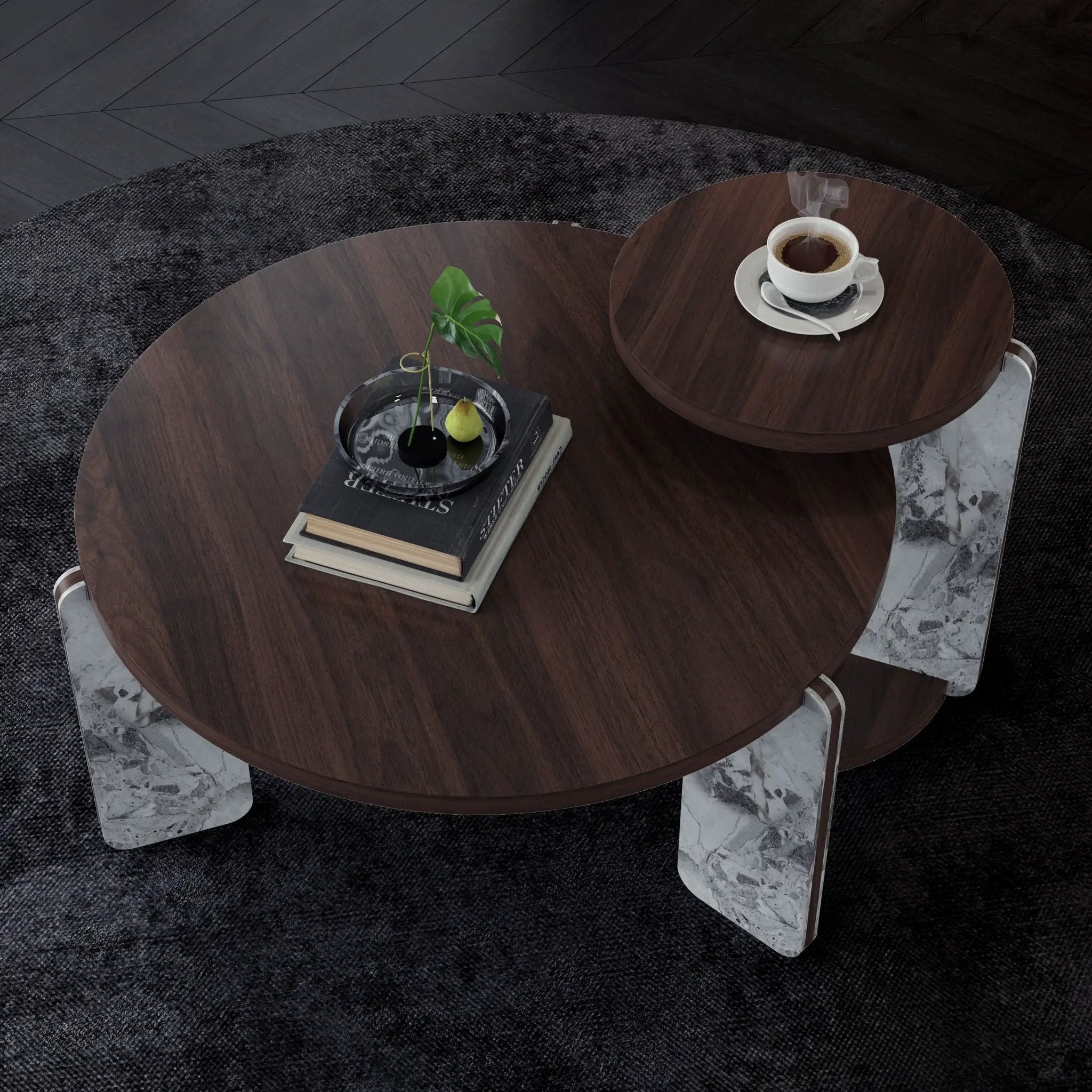 Coffee Table Set With Center Table & Side Table by HouseOfZazla