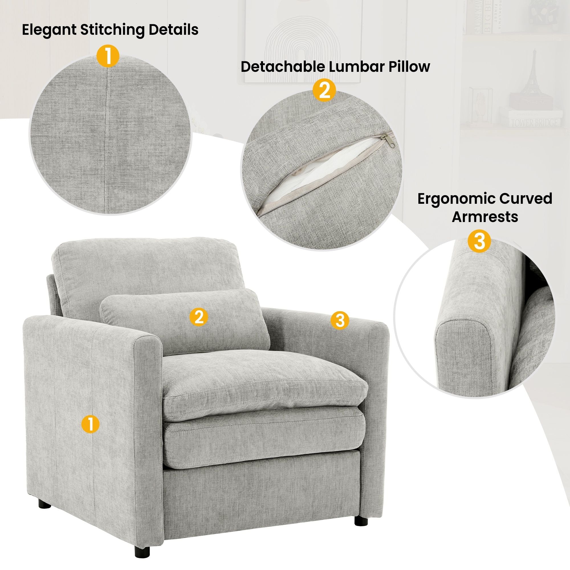 Cozy Sofa Set Oversized Comfy Cloud Sofa With Double Cushion by Unique Piece Furniture