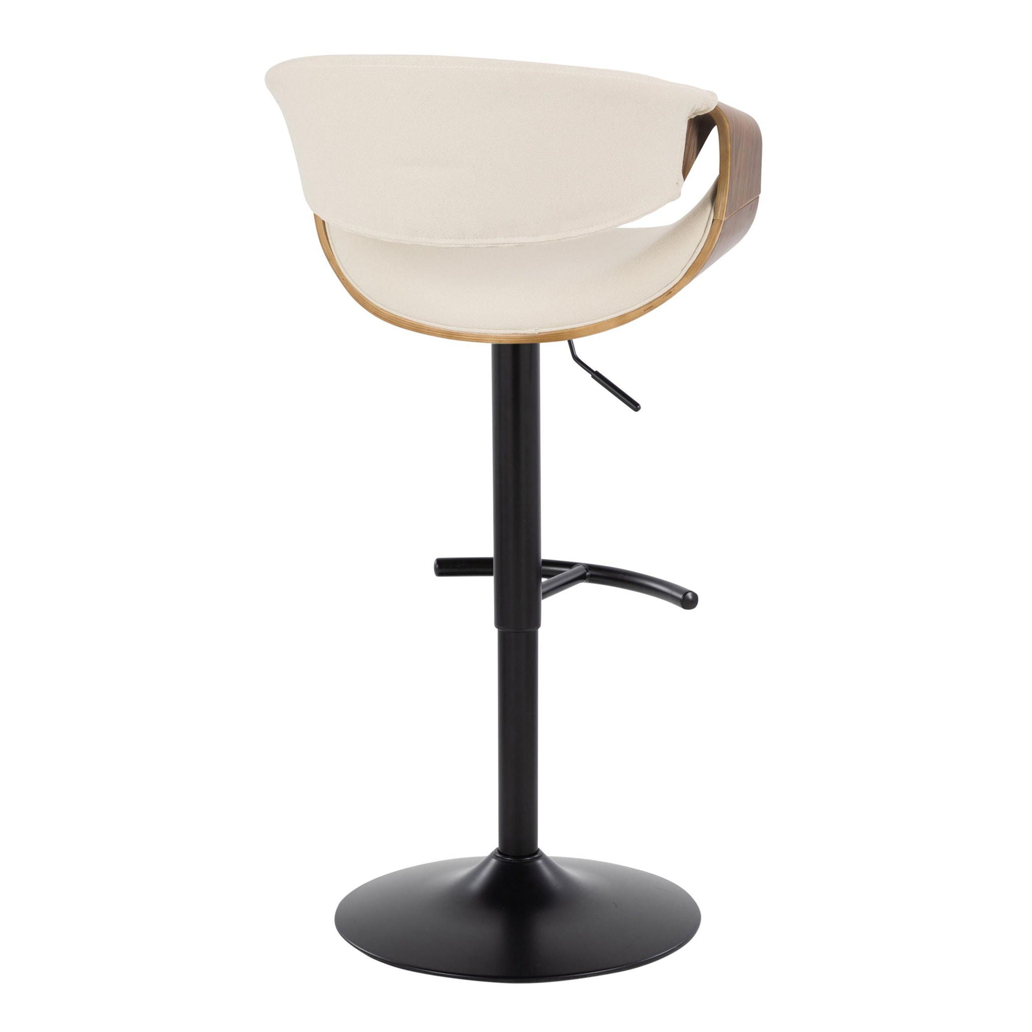 Curvo - Mid Century Modern Adjustable Barstool With Swivel & Rounded T Footrest (Set of 2) by Unique Piece Furniture