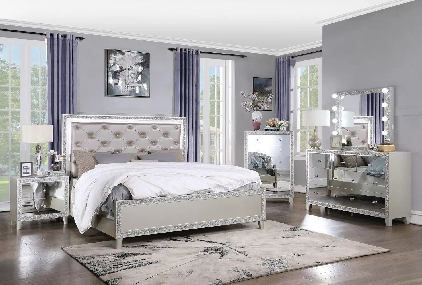 Sliverfluff - Dresser - Mirrored & Champagne by Unique Piece Furniture