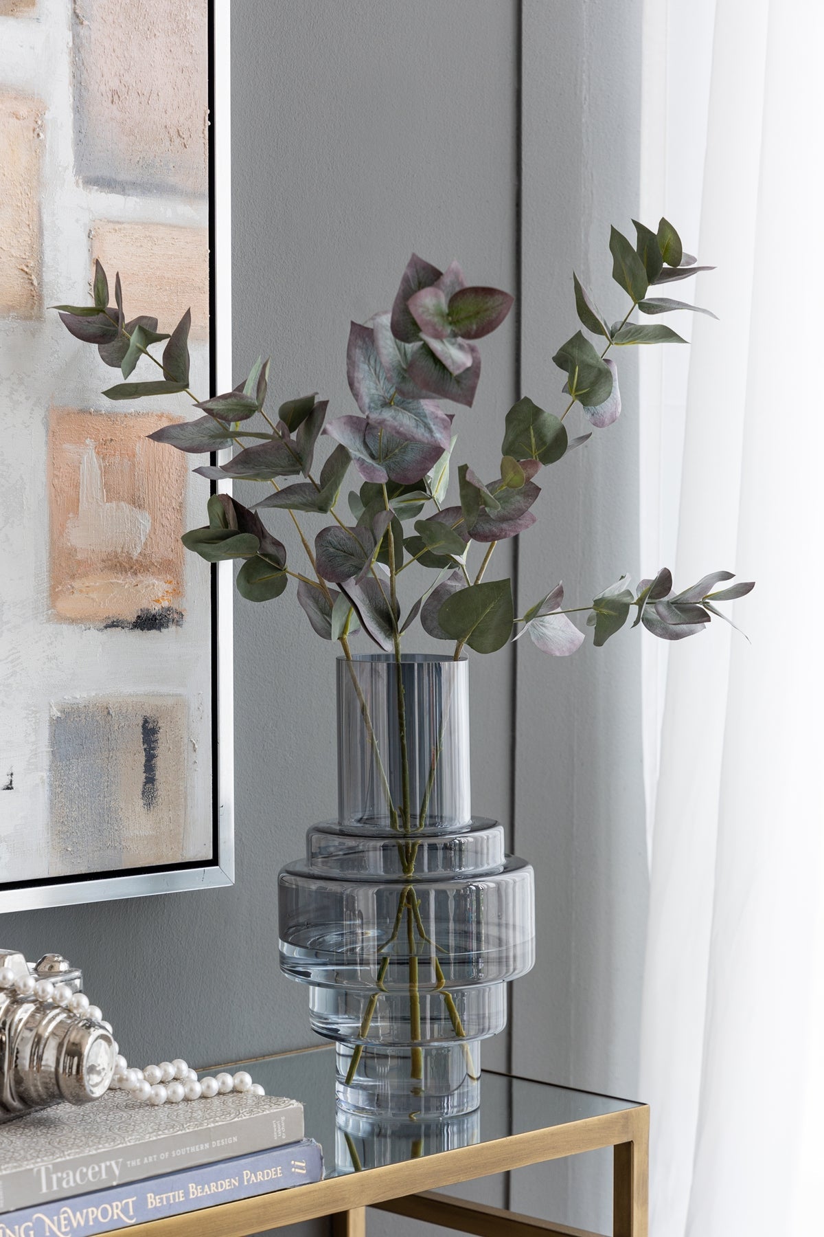 D7.7x13.8"H Geometric Design Smoke Luster by HouseOfZazla