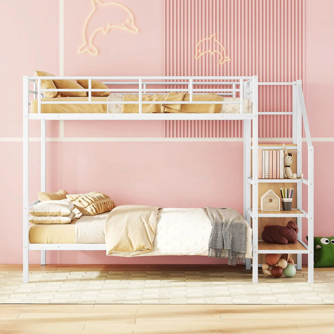 Bunk Bed With Lateral Storage Ladder And Wardrobe by Unique Piece Furniture