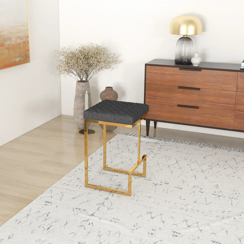 Joel - Upholstered Stool - Black / Gold by Unique Piece Furniture