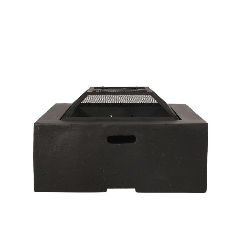 Outdoor Square MGO Wood Burning Fire Pit - Dark Gray by HouseOfZazla