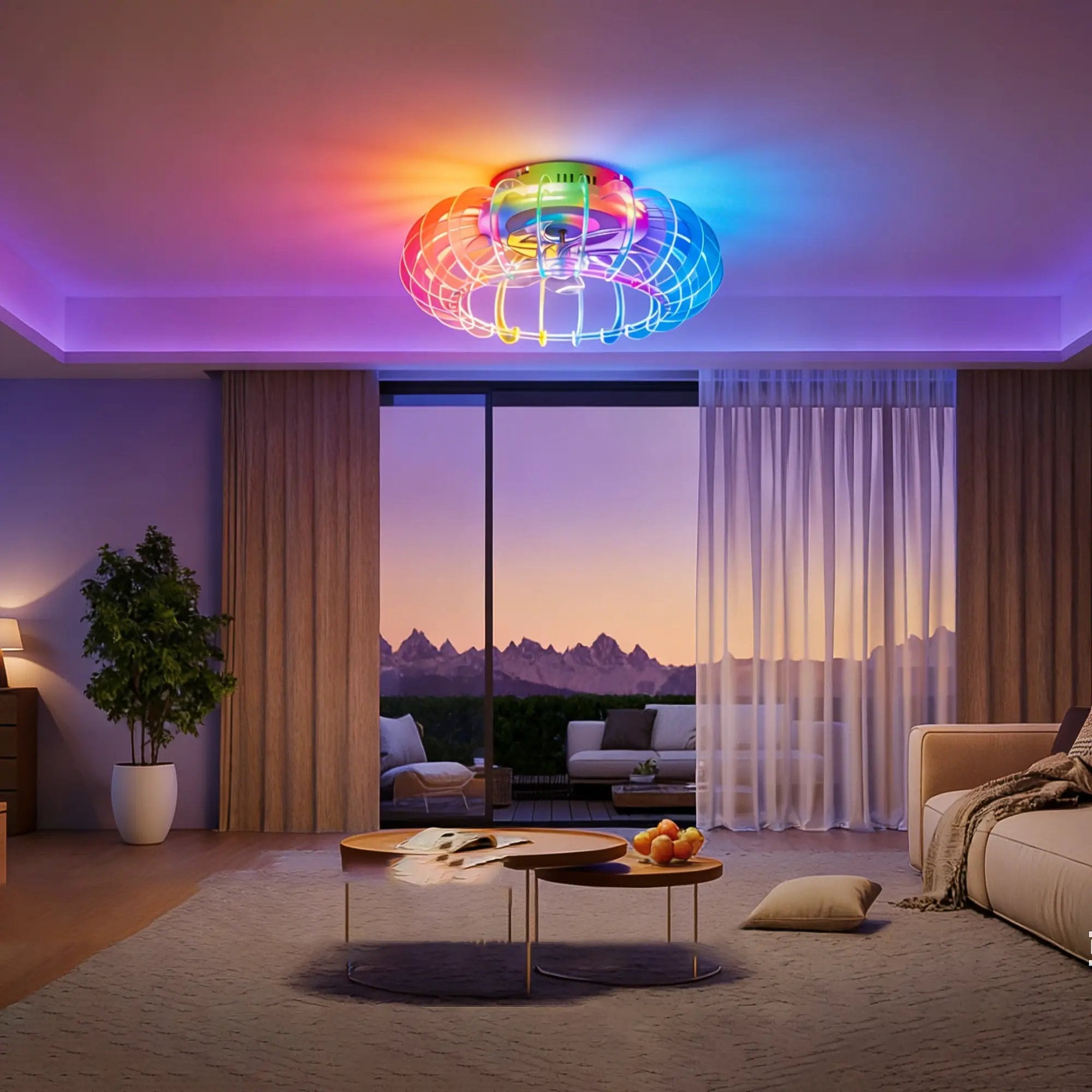 21'' Low Profile Bladeless Ceiling Fan with Lights by HouseOfZazla