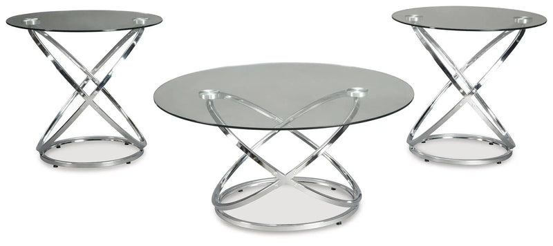 Hollynyx - Occasional Table Set (Set of 3) - Chrome Finish by Unique Piece Furniture