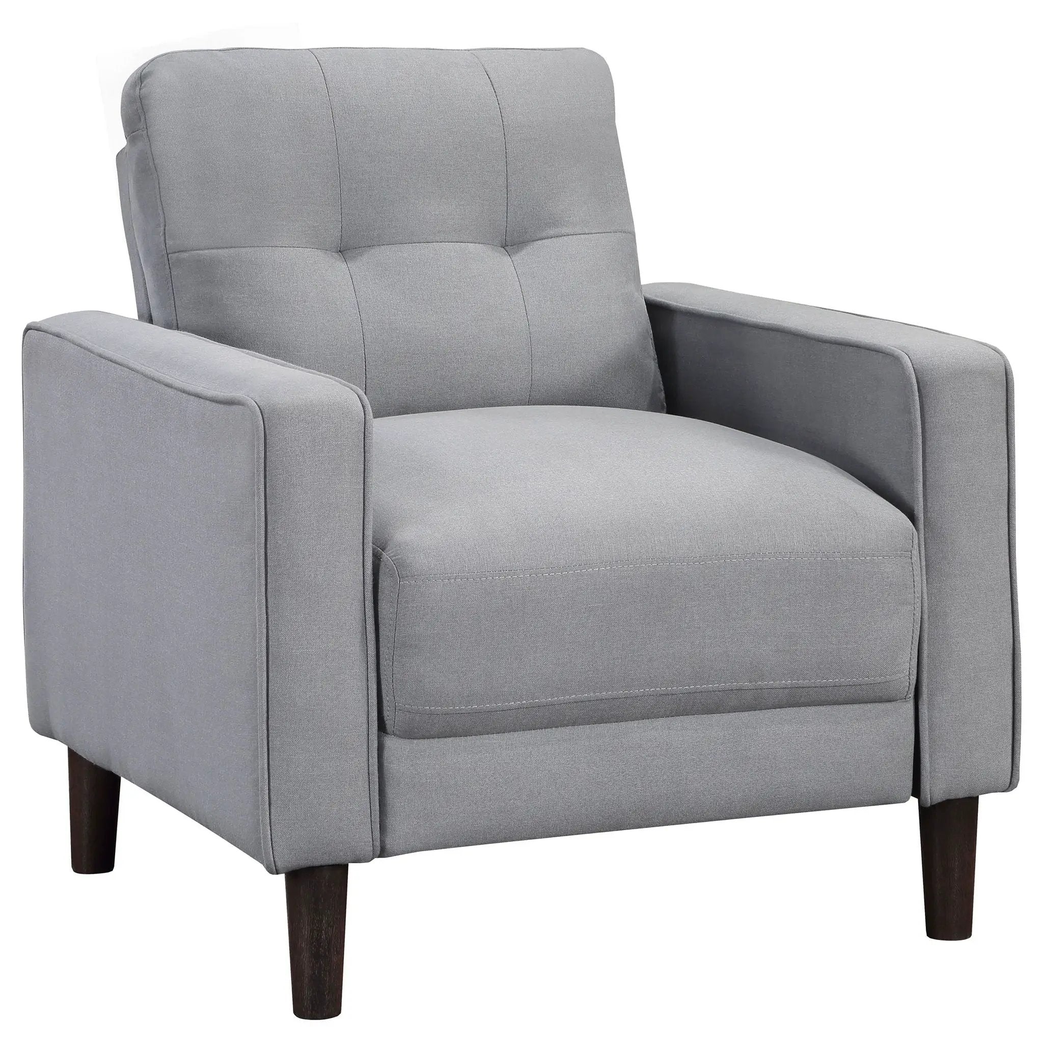 Bowen Upholstered Track Arm Tufted Accent Chair Grey by Unique Piece Furniture