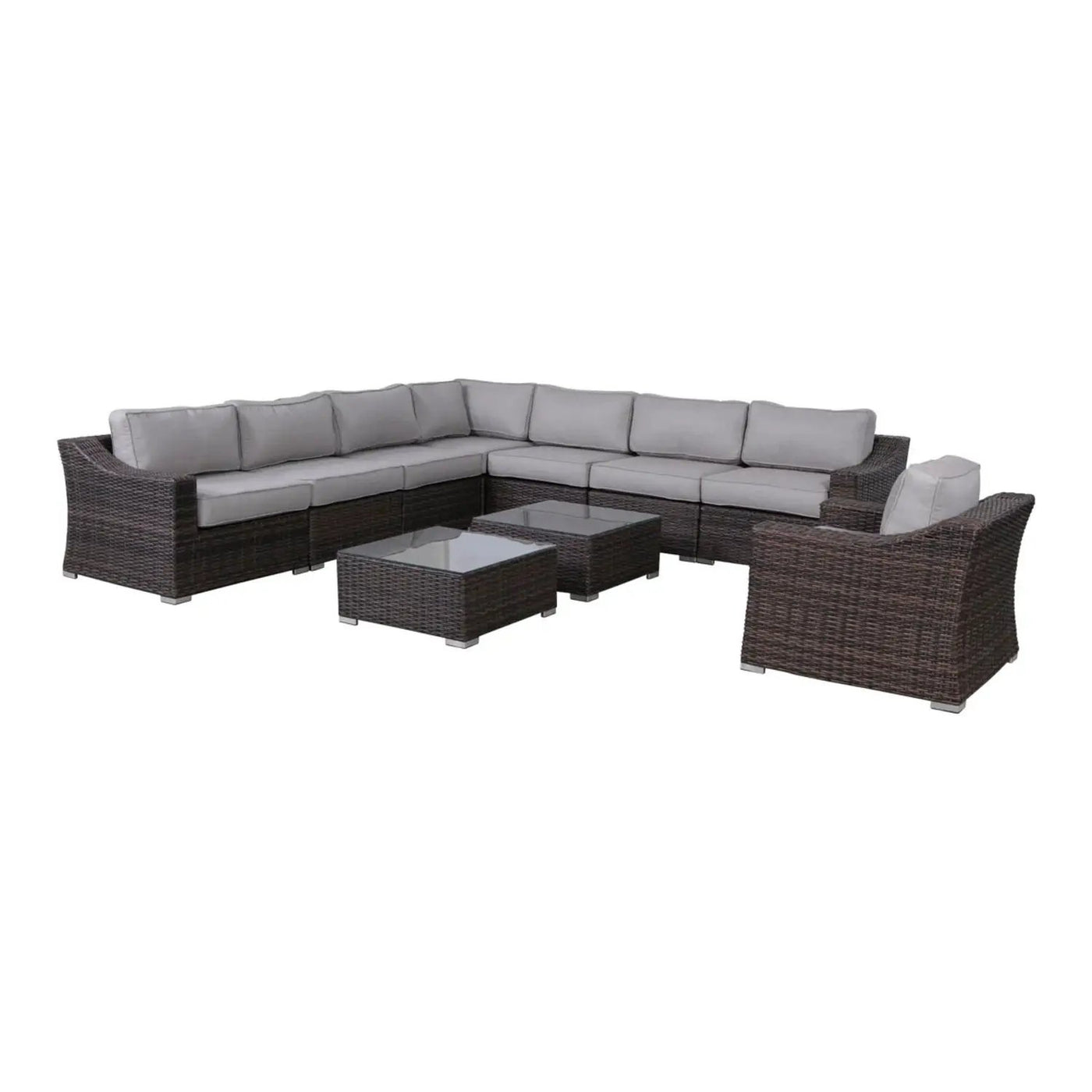 Outdoor Wicker Conversation Set With Cushions, All Weather by Unique Piece Furniture