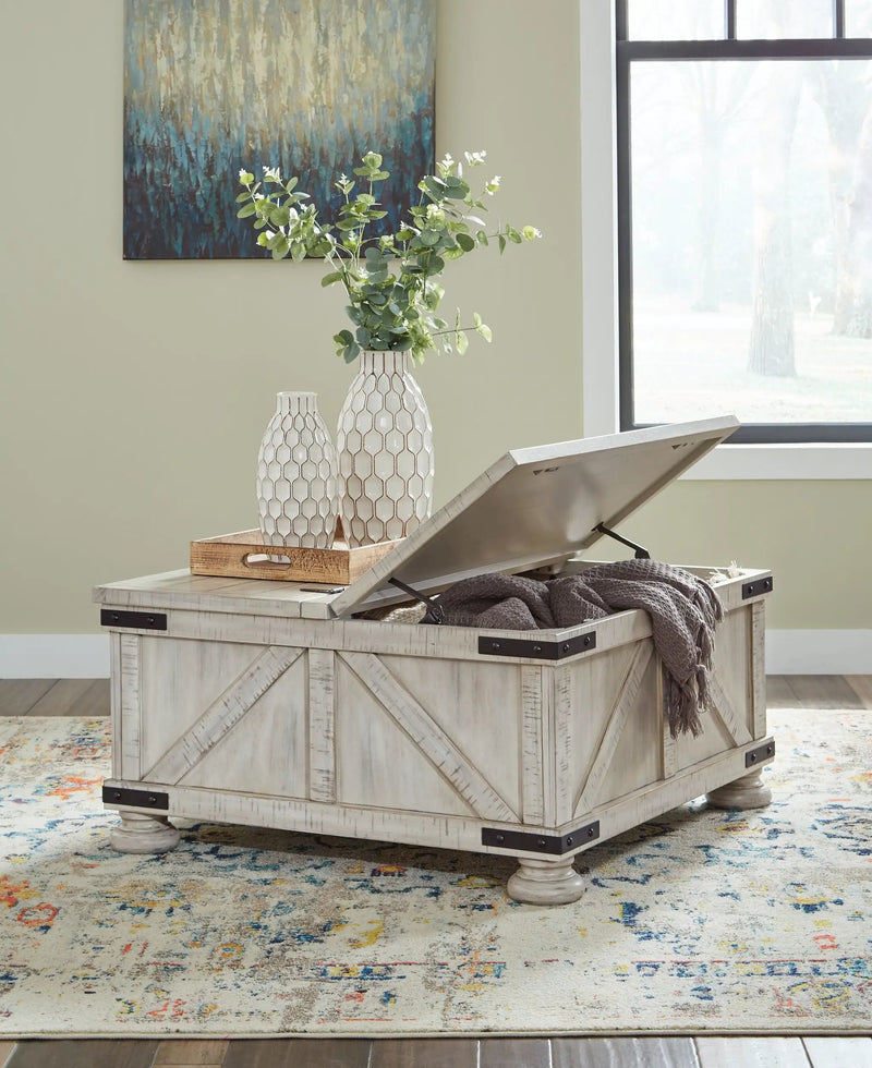 Carynhurst - Cocktail Table with Storage - Whitewash by Unique Piece Furniture