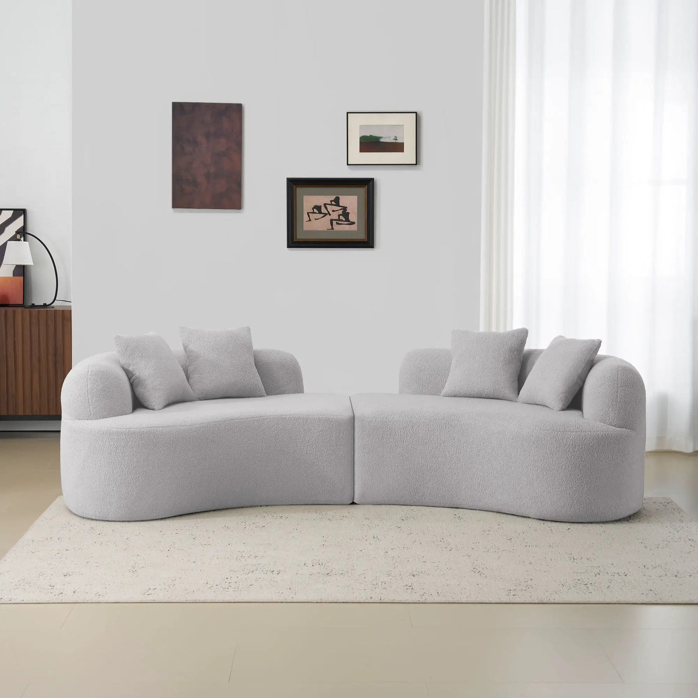 Curved 4 Seater Full Compression Sponge Sofa by HouseOfZazla