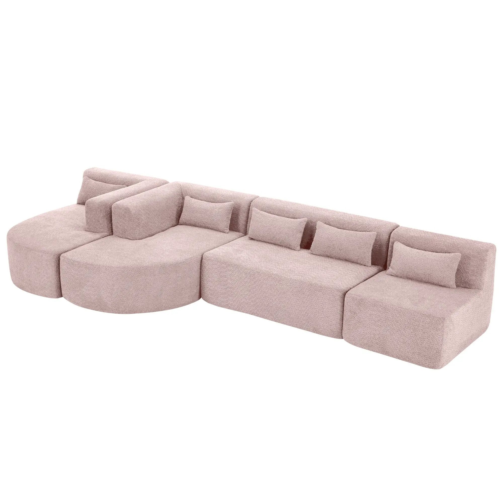 Upholstered Sofa Free Combined Sofa Couch With 2 Chaise Lounge And Five Back Pillows For Living Room by HouseOfZazla
