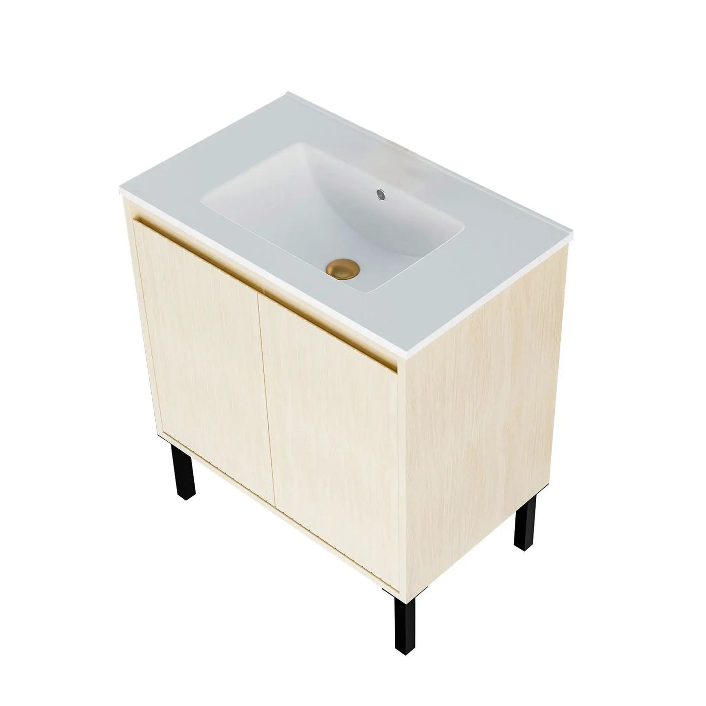Bathroom Vanity With Ceramic Sink, Floor-Standing Design, Soft-Closing Drawers by Unique Piece Furniture