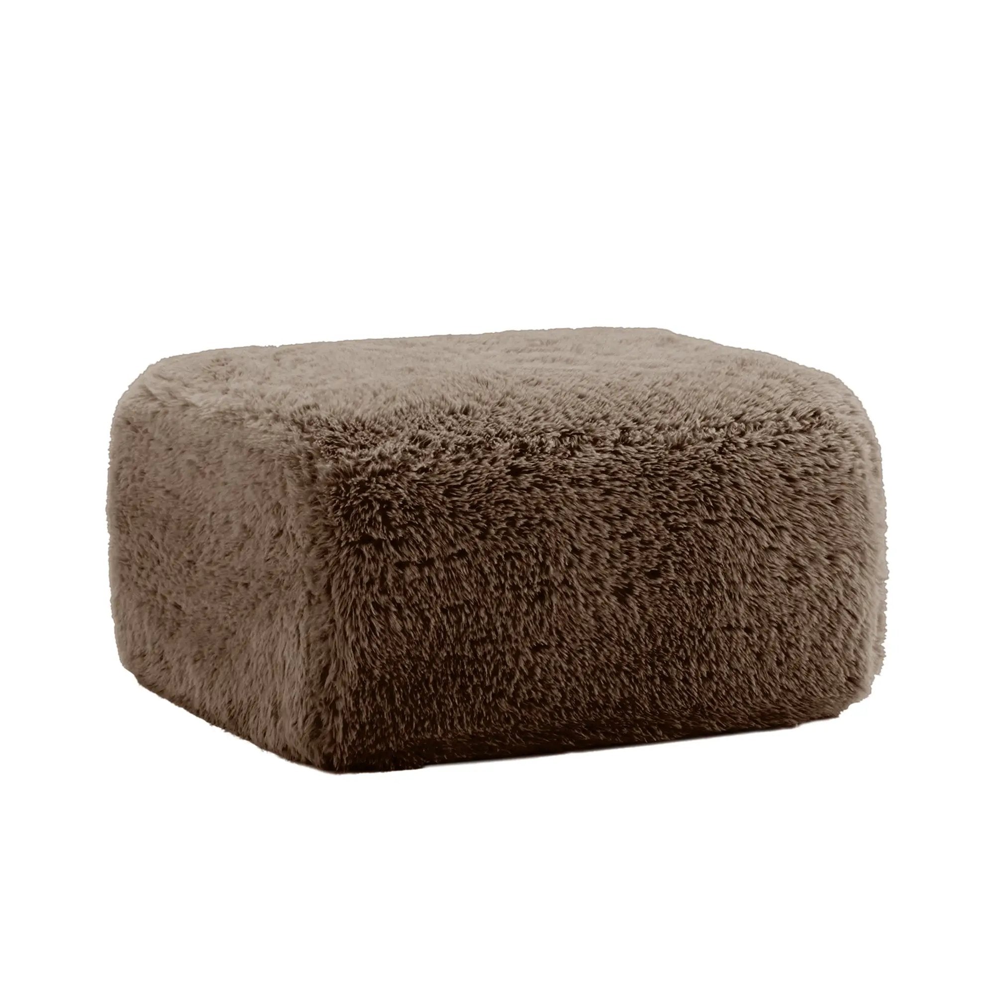 Aviana Ottoman in Plush Fabric - Chocolate by HouseOfZazla