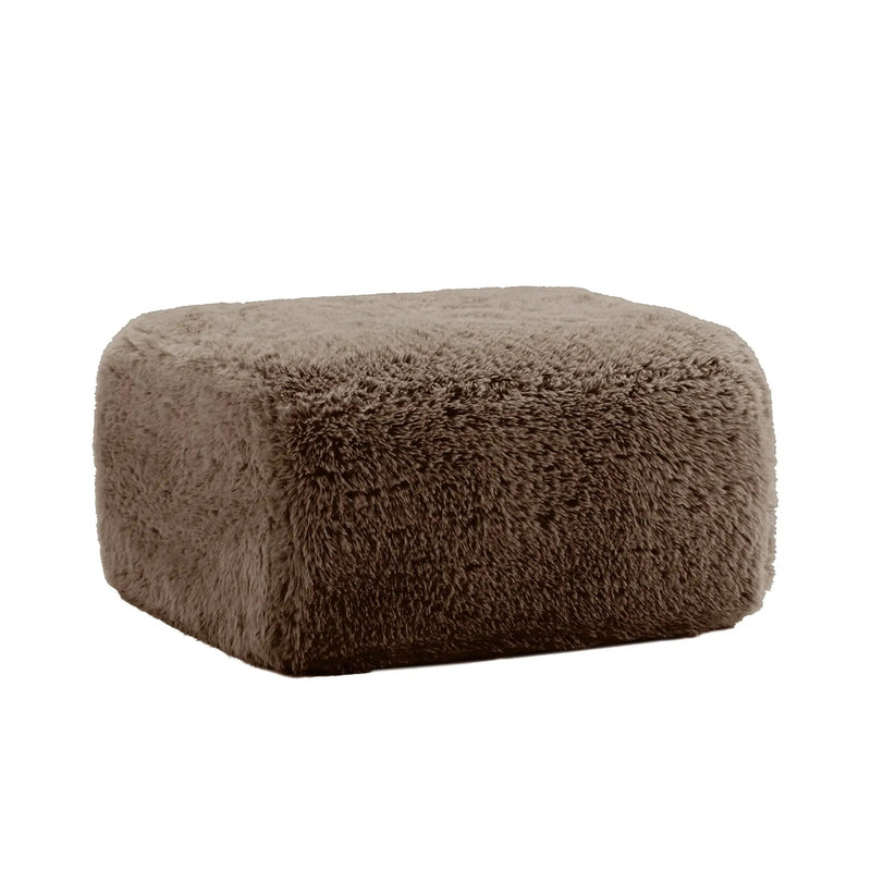 Aviana Ottoman in Plush Fabric - Chocolate by HouseOfZazla
