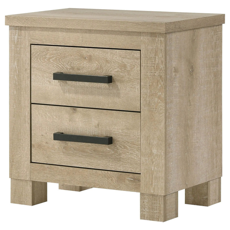 Oakglen 2-drawer Nightstand Bedside Table Weathered Oak by Unique Piece Furniture
