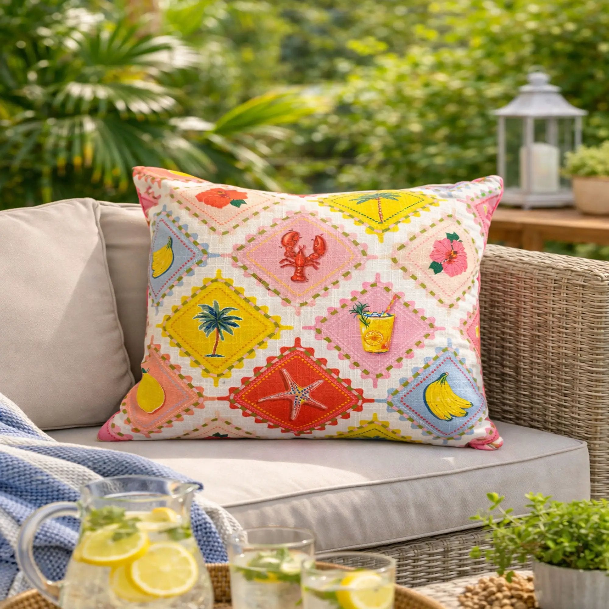 Outdoor Pillows, Weather Resistant (Set of 2) - Multi by HouseOfZazla