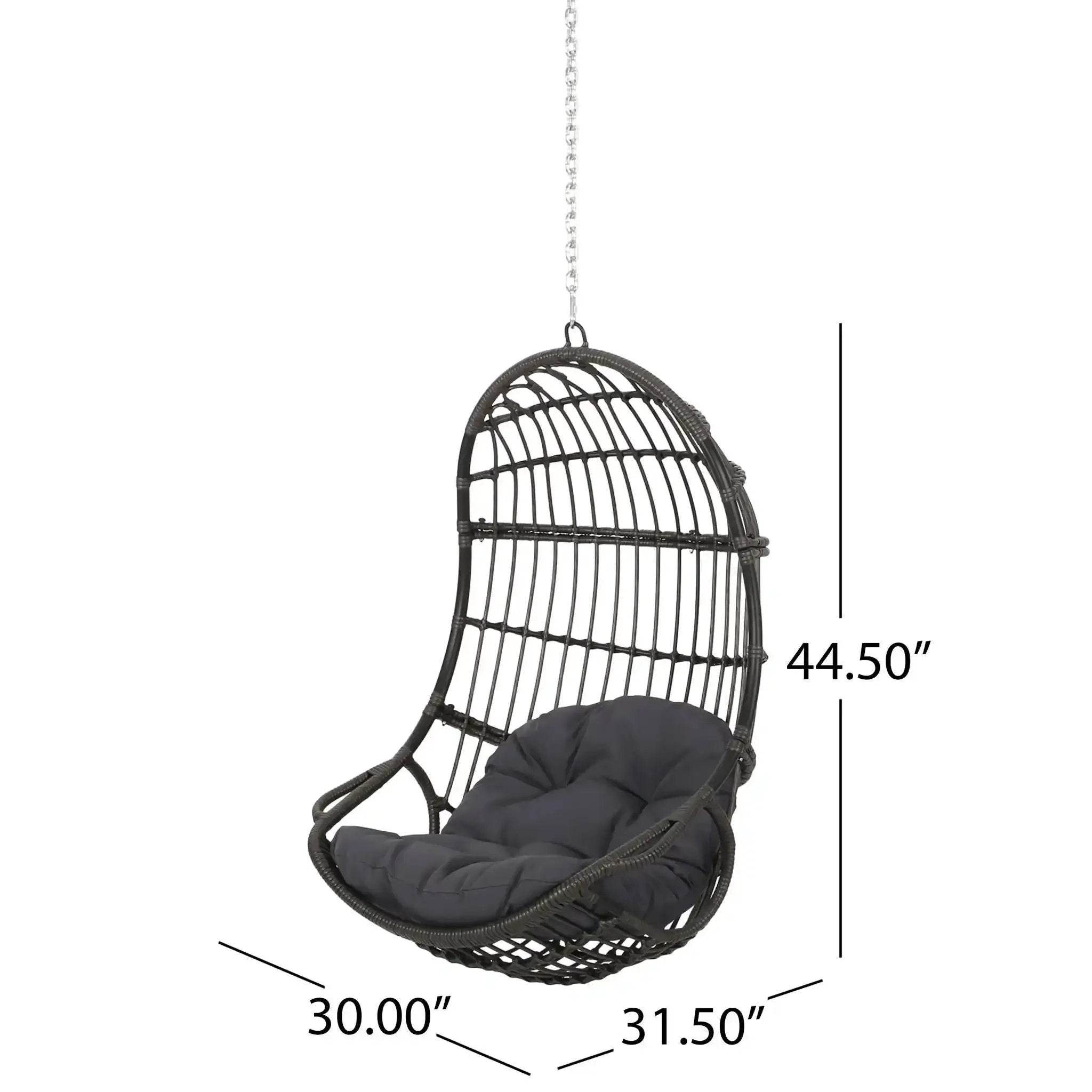 Rustic Hanging Basket Chair With Cushion by HouseOfZazla