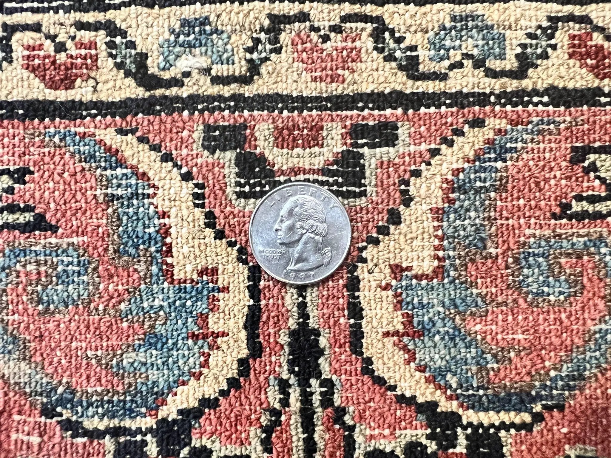 Small Antique Persian Rug 2.6 x 4, Red Floral Handmade 1920s Wool Rug, Persian Hamadan Lilian Rug by Jewel Rugs