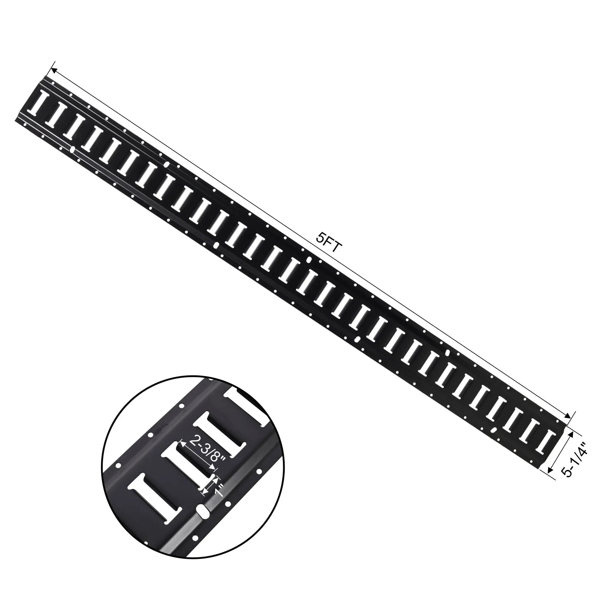 12 Pieces E Track Tie-Down Rail Kit for Trucks, Vans, Garages - Black by HouseOfZazla