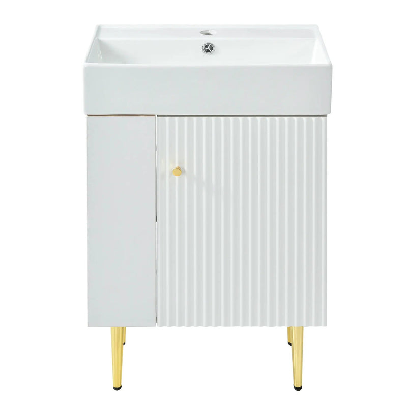 Bathroom Vanity, Combo Cabinet, Bathroom Storage Cabinet, Single Ceramic Sink by HouseOfZazla