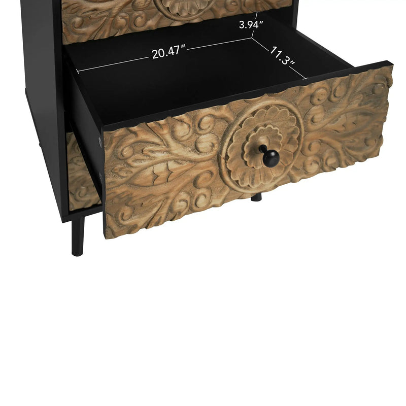 3 Drawer Cabinet, Suitable For Bedroom - Black by Unique Piece Furniture