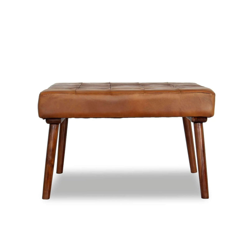 Mark - Tufted Square Genuine Upholstered Ottoman by Unique Piece Furniture