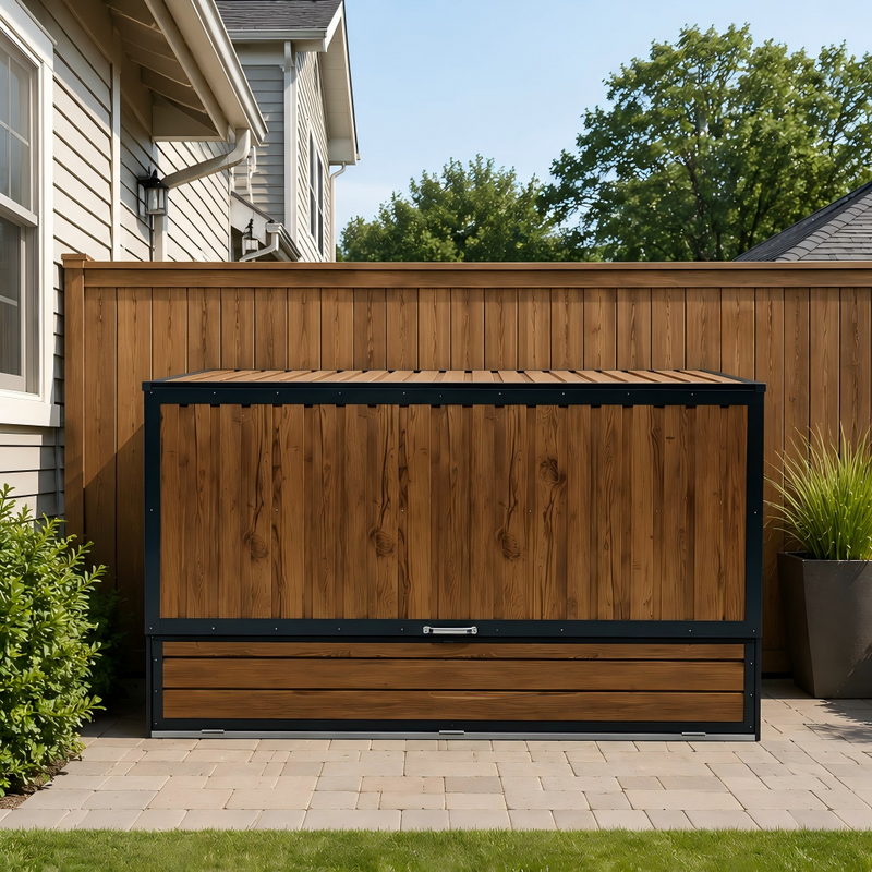 Wood Grain Galvanated Steel Storage Cabinet by HouseOfZazla