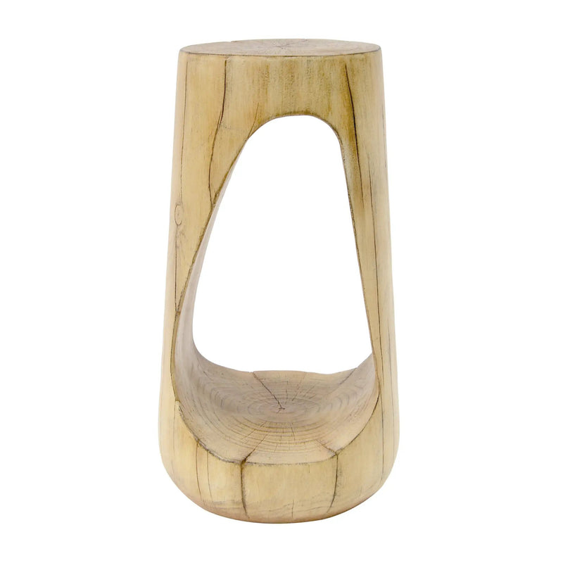 Hollow Design End Table with Wood Like Texture, and Natural Color by BLAKHOM