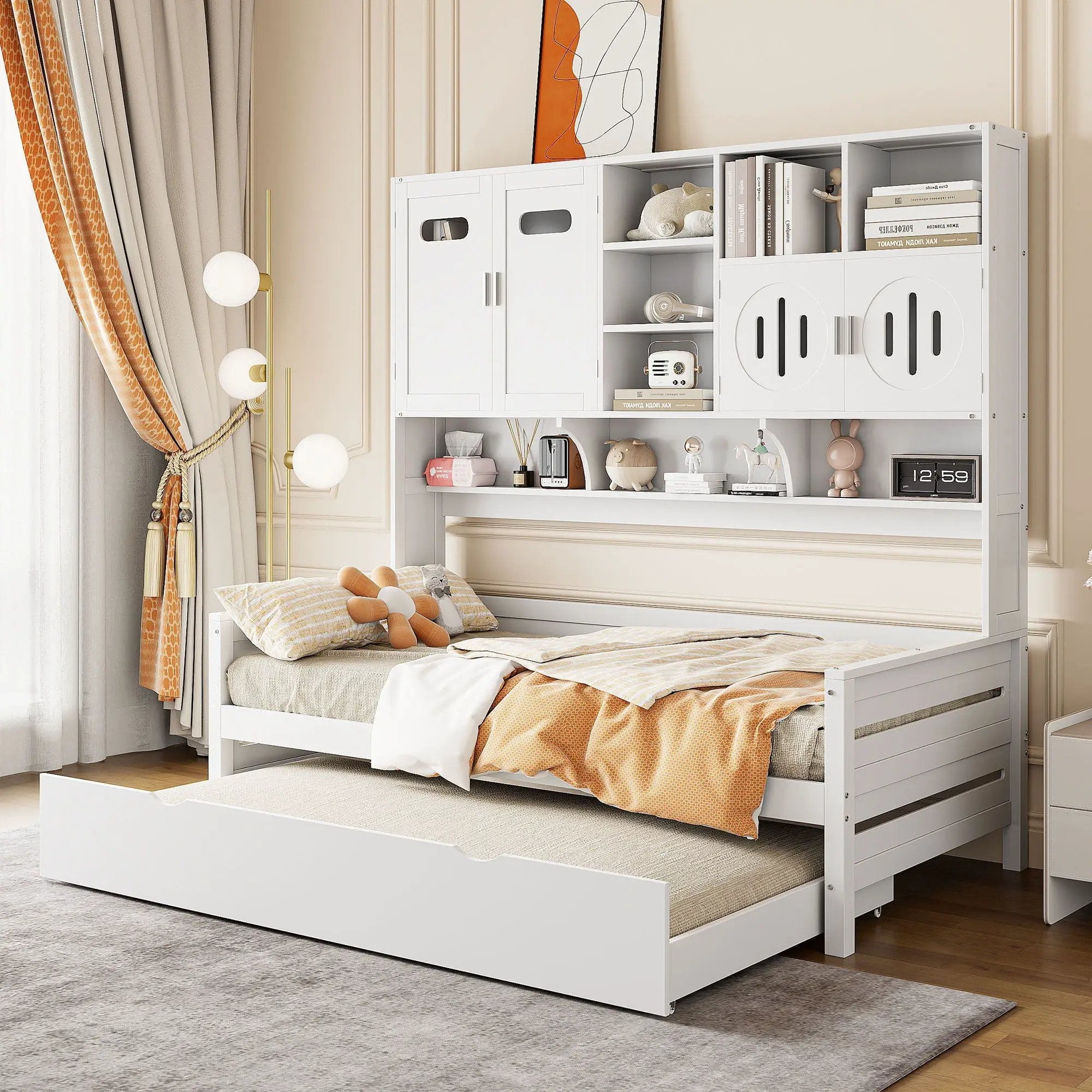 Daybed With All-In-One Cabinet And Shelf by HouseOfZazla