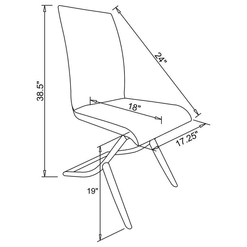 Dining Chairs (Set of 2) - Black / Gold by HouseOfZazla