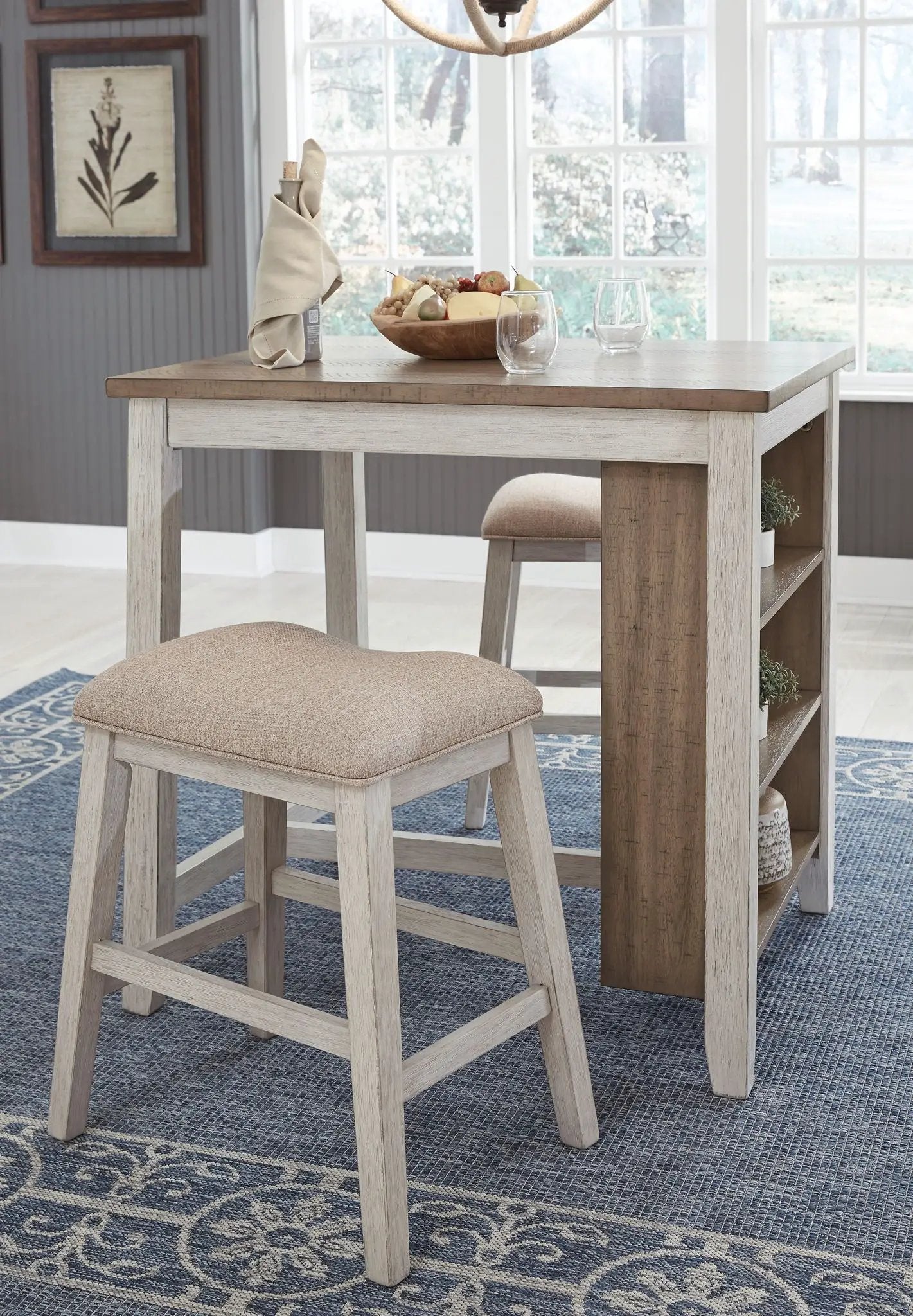 Skempton - RECT DRM Counter TBL Set(Set of 3) - White by Unique Piece Furniture