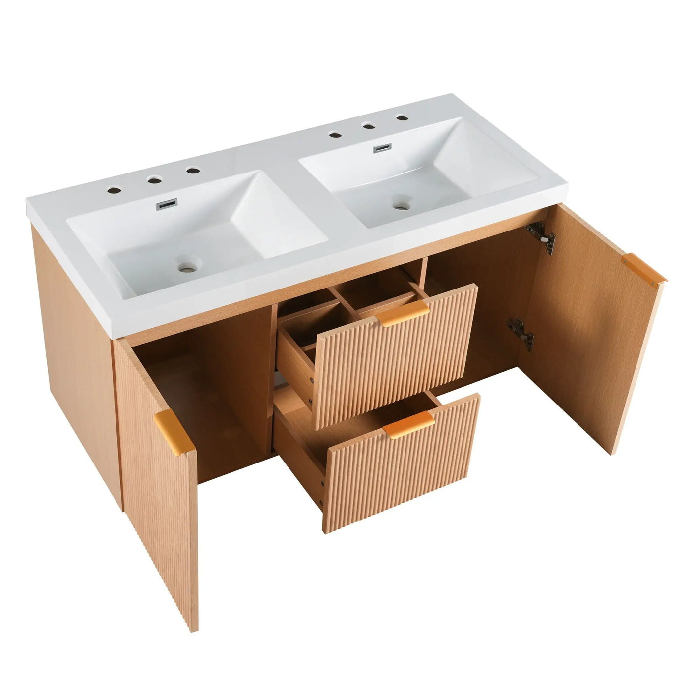 Modern Wall Mounted Bathroom Vanity, Soft Close Doors by HouseOfZazla