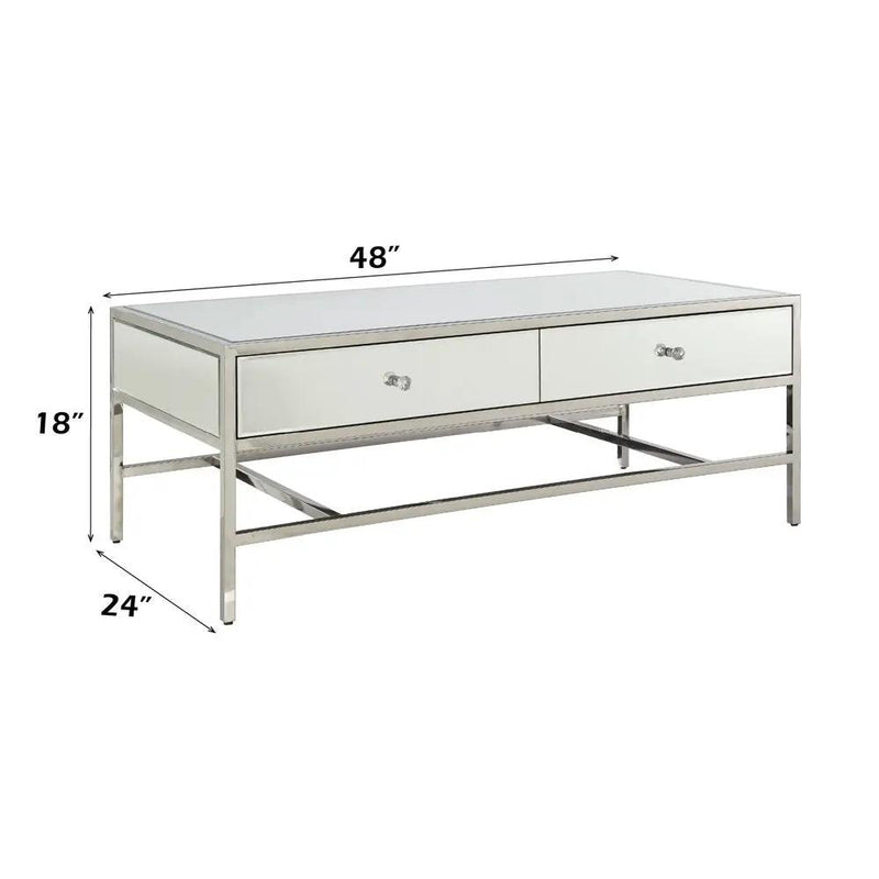 Weigela - Coffee Table - Mirrored & Chrome by Unique Piece Furniture