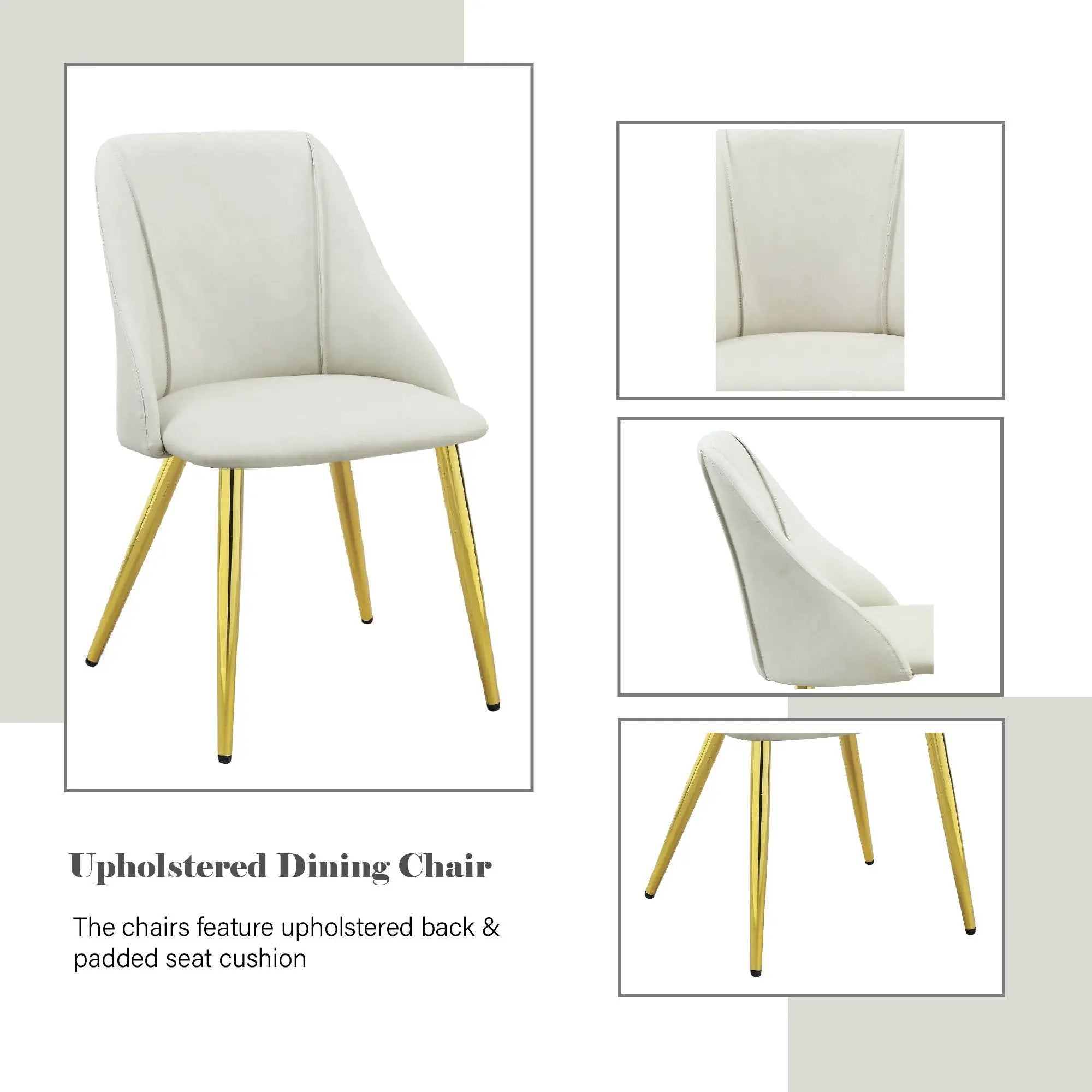 Gaines - Synthetic Leather Side Chair (Set of 2) - White by Unique Piece Furniture