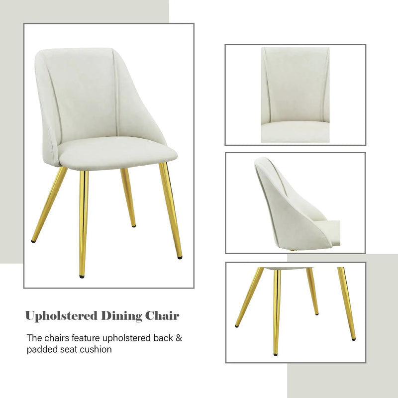 Gaines - Synthetic Leather Side Chair (Set of 2) - White by HouseOfZazla