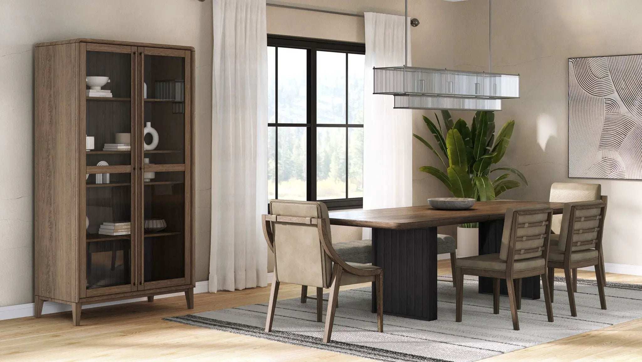 Display Cabinet - Latte / Peppercorn by Unique Piece Furniture