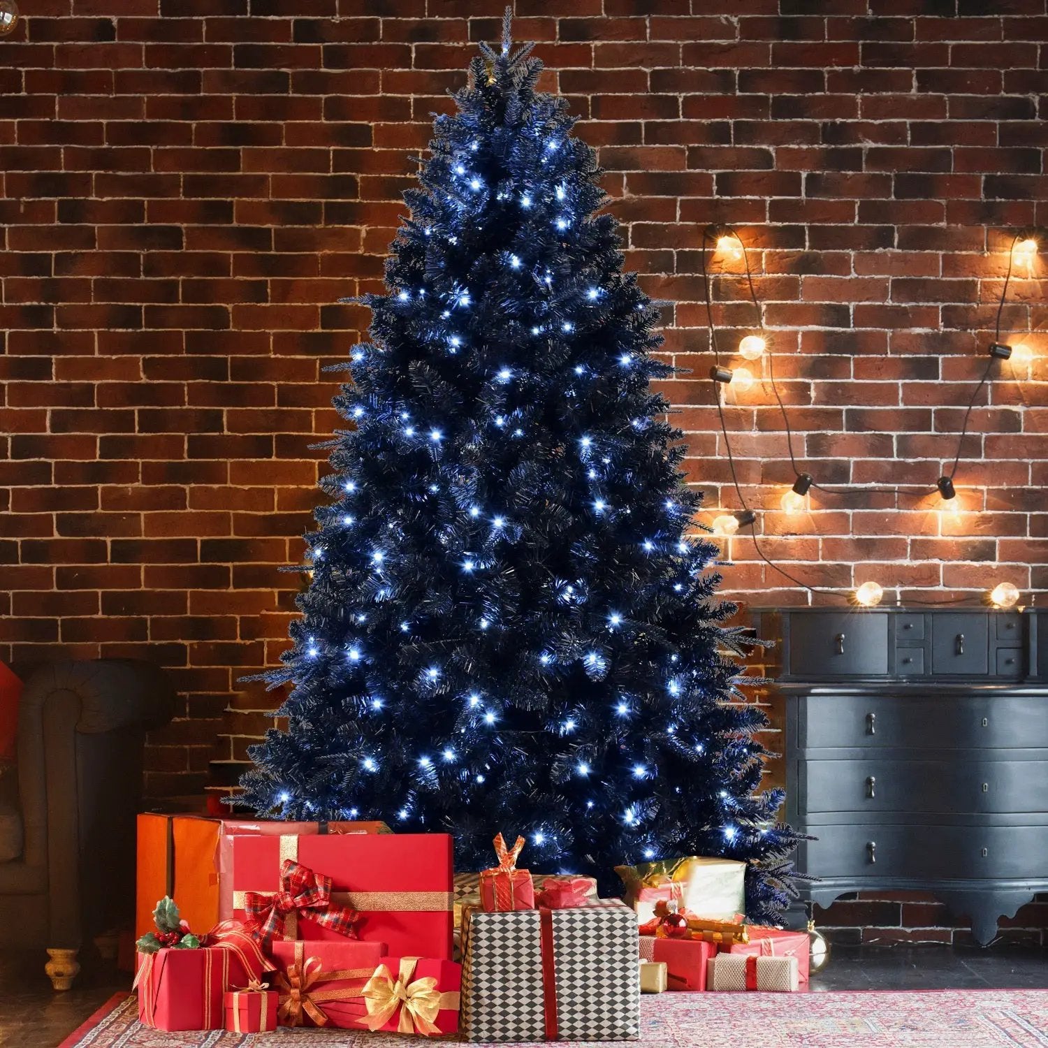 The 6-Foot Pre-Lit Black Christmas Tree by HouseOfZazla