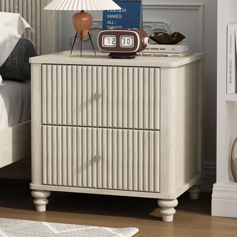 Fluted Nightstand With 3 Drawers by HouseOfZazla