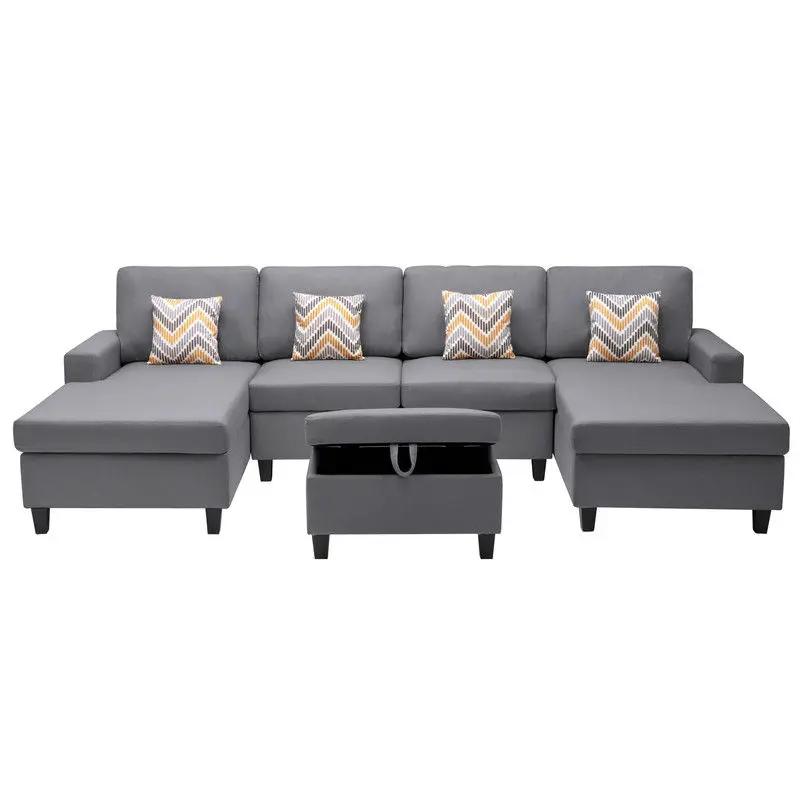 Nolan - Fabric 5 Piece Sectional Sofa With Interchangeable Legs by Unique Piece Furniture