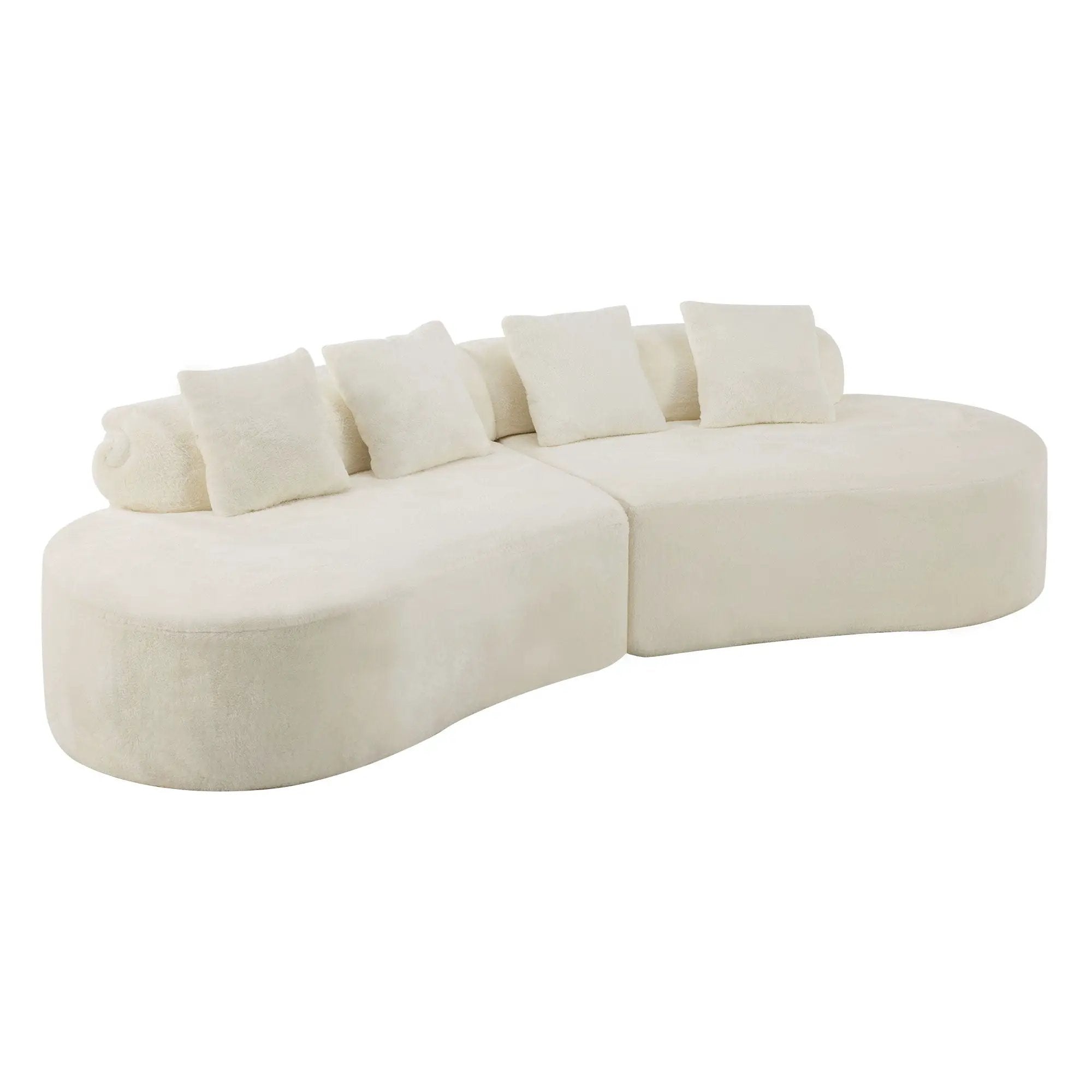 Modern Curved Sofa With Pillows by Unique Piece Furniture