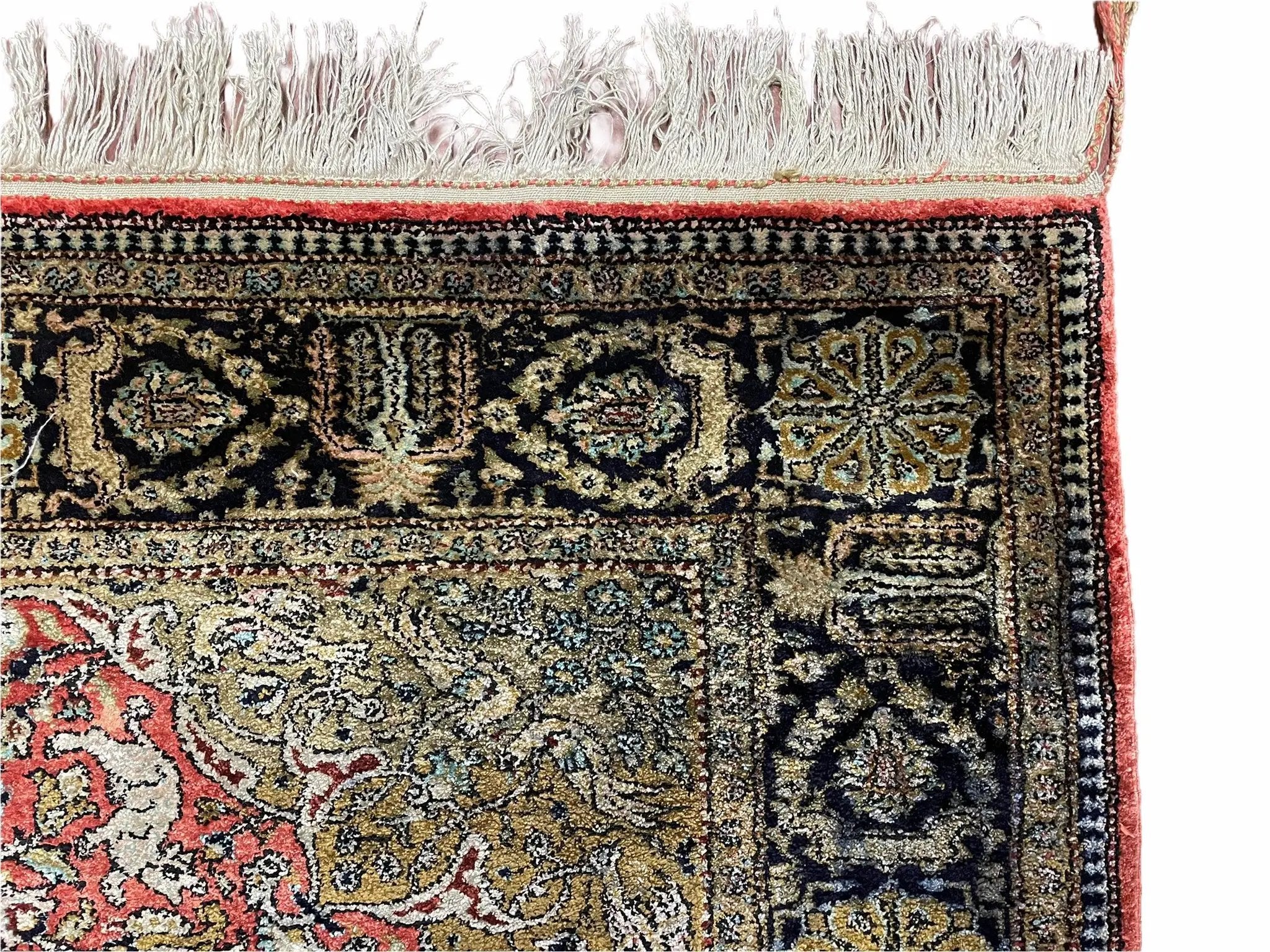 Persian Qum Silk Rug 3.8 x 5.6, Silk on Silk, Animal Pictorials, Fine 330 KPSI by Jewel Rugs